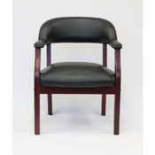 Boss Captain's guest, accent or dining chair in Black Vinyl, B9540-BK